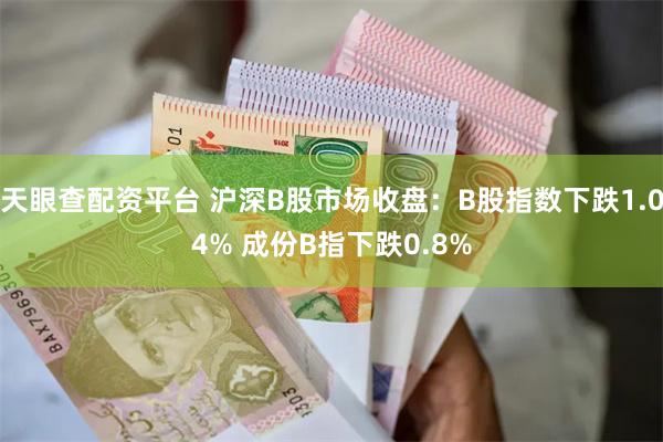 天眼查配资平台 沪深B股市场收盘：B股指数下跌1.04% 成份B指下跌0.8%