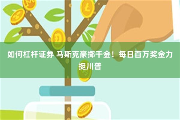 如何杠杆证券 马斯克豪掷千金！每日百万奖金力挺川普